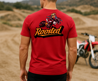 Grey Roosted Text T-Shirt Whip Back