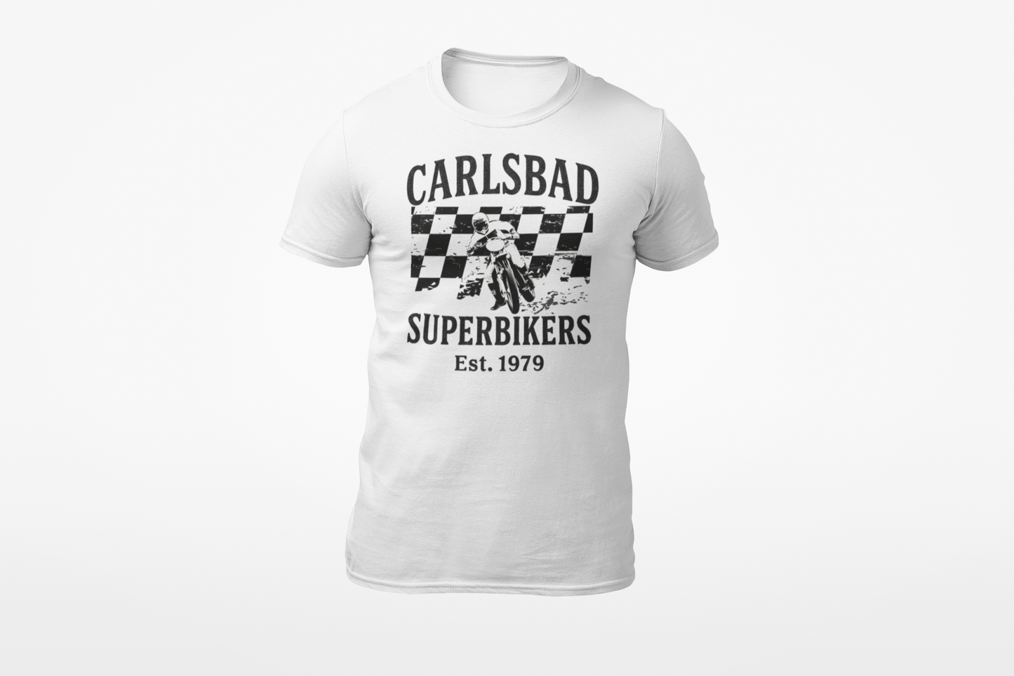Vintage Roosted Moto Carlsbad Raceway Superbikers Motocross Graphic T-shirt