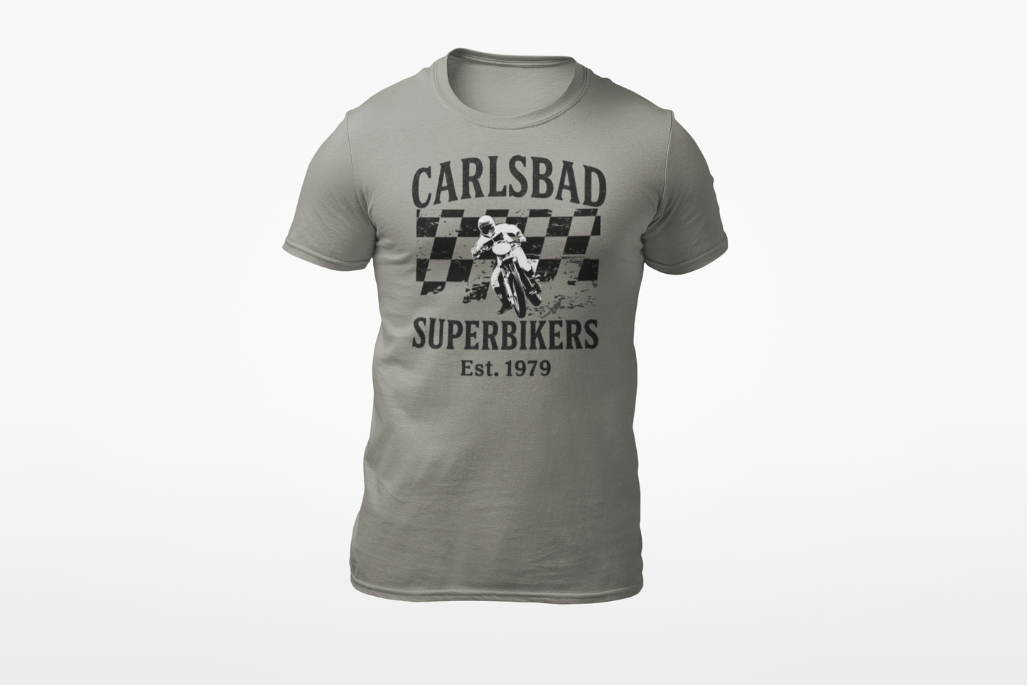 Vintage Roosted Moto Carlsbad Raceway Superbikers Motocross Graphic T-shirt
